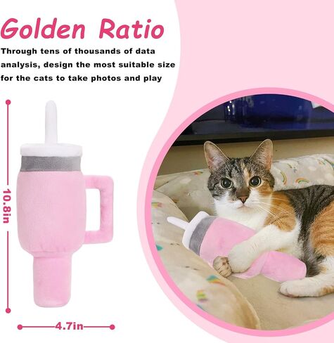 Mity rain Catnip Toys for Cats, Cute Cat Pupcup Tumbler Toys Funny Indoor Cat Chew Toys Interactive Cat Toy with Cute Expression for Pet Presents Cat Birthday Toy in Saudi Arabia