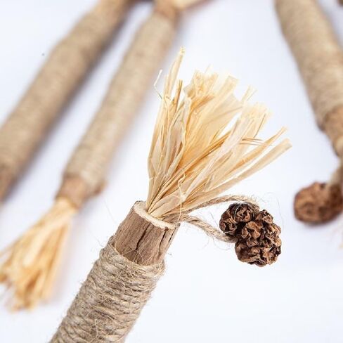 cat chew Sticks - 3 Pack, Catnip chew Sticks cat Toys, Teething Toys, Suitable for so Age and Breed of Cats（Raffia） in Saudi Arabia