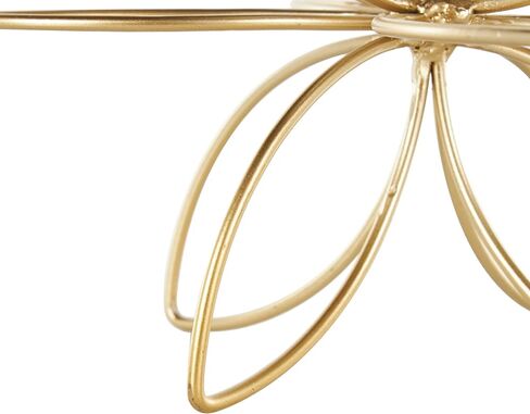 CosmoLiving by Cosmopolitan Metal Floral Handmade Decorative Sculpture Home Decor Statues, Set of 3 Accent Figurines 8", 7", 5"H, Gold in Kuwait