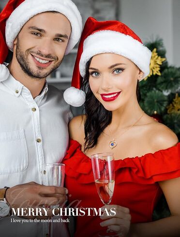 قلادة جوهرة الميلاد للنساء، قلادة من الفضة الإسترليني على شكل قلب مع سلسلة 17.7 بوصة + 2 بوصة، أنا أحبك قلادات دانتي هدايا عيد ميلاد للزوجة والصديقة in Kuwait