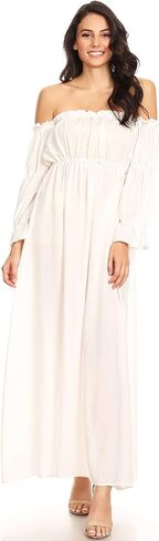 Anna-Kaci Womens Renaissance OverDress Medieval Irish Off Shoulder Dress Set in Saudi Arabia