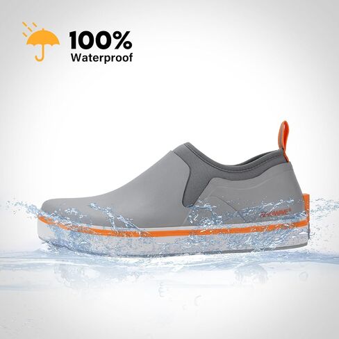 Deck Shoes for Men Waterproof Garden Shoes Slip-on Rain Shoes Breathable Ruber Fishing Shoes for Outdoor Mud Walking in Saudi Arabia