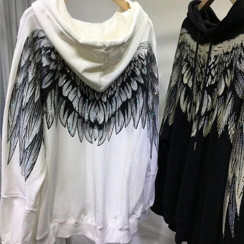 Hollir Tiger Oversized Hoodie for Women Rhinestone Graphic Y2k Pullover Sweatshirt Long Sleeve Tops Streetwear in Kuwait