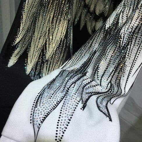 Hollir Tiger Oversized Hoodie for Women Rhinestone Graphic Y2k Pullover Sweatshirt Long Sleeve Tops Streetwear in Kuwait