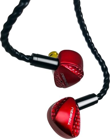 شاشة HiFiGo TANGZU X SeeAudio Shimin Li 10 مم داخل الأذن للسائق الديناميكي، إصدار Encounter 1DD N52 Magnet IEMs داخل الأذن مع تجويف مزدوج كربون نانو (أحمر) in Kuwait