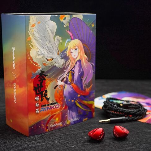 شاشة HiFiGo TANGZU X SeeAudio Shimin Li 10 مم داخل الأذن للسائق الديناميكي، إصدار Encounter 1DD N52 Magnet IEMs داخل الأذن مع تجويف مزدوج كربون نانو (أحمر) in Kuwait