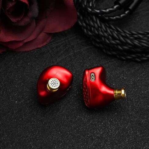 شاشة HiFiGo TANGZU X SeeAudio Shimin Li 10 مم داخل الأذن للسائق الديناميكي، إصدار Encounter 1DD N52 Magnet IEMs داخل الأذن مع تجويف مزدوج كربون نانو (أحمر) in Kuwait