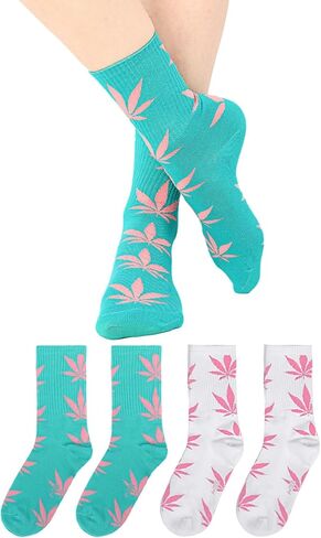 جوارب DAZCOS للجنسين من أوراق القيقب متعددة الألوان، زوجين لعيد الهالوين وعيد الشكر وعيد الميلاد in Kuwait