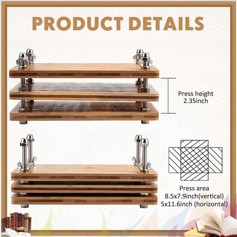 Wooden Bamboo Book Press for Book Binding 11.6 x 7.7 Inch Portable Book Binding Press Stable Book Binding Kits for Handmade Bookbinding Paper Press Tool in Saudi Arabia