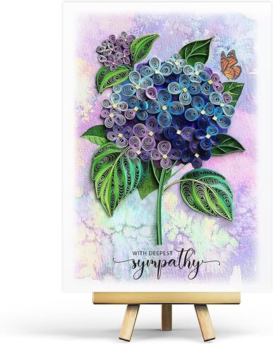 Blue Hydrangea Floral Sympathy Birthday Get Well Love Friend Boss Mom Daughter Girl Grandma Quilling Card, 5in x 7in in Saudi Arabia