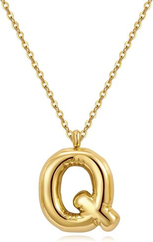 YeGieonr Initial Necklaces for Women, Dainty Gold Necklace with Bubble Letter, Stainless Steel Necklace with 18k Gold Plated, Jewelry Gifts for Women, Valentine’s Day in Saudi Arabia