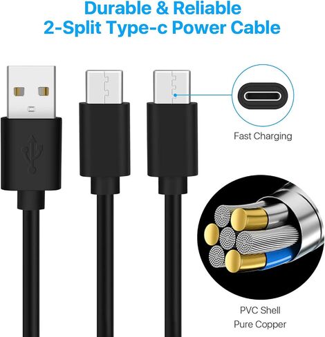 TNP Controller Charging Cord Dual Charging Cable USB-A to USB-C, Charge & Play for PS5 DualSense/Xbox Series X/S Core Wireless/X-Box One Wired Controller/Nintendo Switch Pro Controller - 10FT in Saudi Arabia