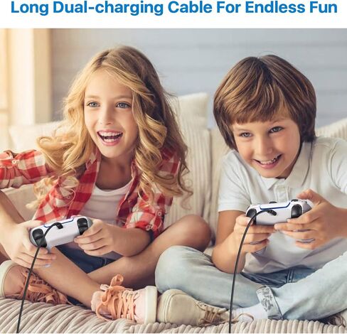 TNP Controller Charging Cord Dual Charging Cable USB-A to USB-C, Charge & Play for PS5 DualSense/Xbox Series X/S Core Wireless/X-Box One Wired Controller/Nintendo Switch Pro Controller - 10FT in Saudi Arabia