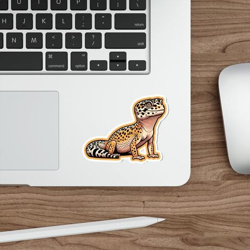 Leopard Gecko Sticker Window Vintage Decal Vinyl Small Waterproof for Water Bottle Mug Passport Book Scrapbook Notebook Laptop Tumbler Skateboard Computer Phone Size 4" Funny Gift in Saudi Arabia
