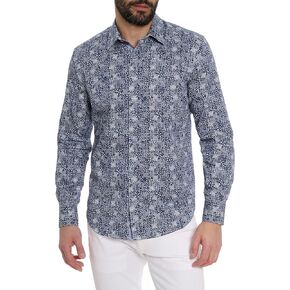قميص Walpon الرجالي بأكمام طويلة منسوج من Robert Graham