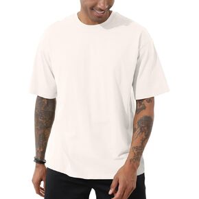 Mens Oversized T Shirt Loose Fit Crew Neck Solid T-Shirt Athletic Gym Cotton Tees Shirts Lightweight Workout Tops