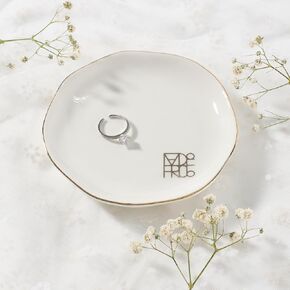 EYONGLION Cat Jewelry Dish, Cat Mom Gifts For Women, Cat Themed Gifts For Girls Woman, Minimalist Line Drawing Cat Person Gifts(Cat And Women Face To Face)