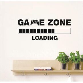 Kids Room Game Zone Loading Decor Wall Sticker Boys Bedroom Gaming Room Wall Decal Living Room Wall Art Mural AFN112 (57x25cm)