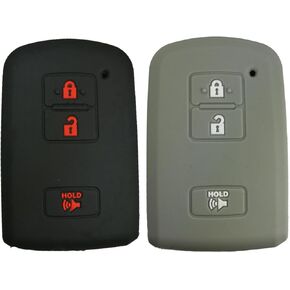 Coolbestda 2Pcs Rubber 3buttons Key Fob Case Key Case Protector Keyless Entry Holder Pouch Jacket for 2017 2018 2019 2020 2021 Toyota Tacoma Land Cruise Prius V