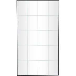 Deco 79 Wood Grid Style Panel Wall Mirror, 30" x 1" x 54", Black