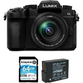 Panasonic Lumix G95 Hybrid Mirrorless Camera with 12-60mm Lens (DC-G95DMK) Bundle with Replacement Lithium-Ion Battery and Memory Card (3 Items)