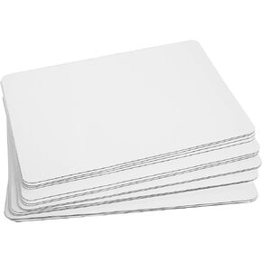 ONE MORE White Quarter Cake Sheet 13.75" x 9.75" Cake Board Sturdy Rectangle Greaseproof Pad Full 15 Pk Boards (15, White)
