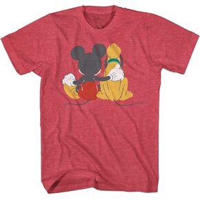 Disney mens T-shirt Mickey and Pluto Best Friends