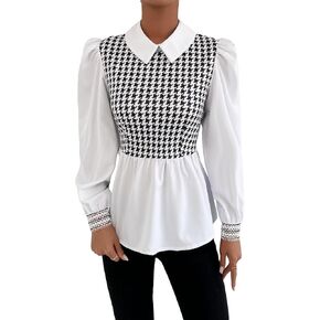 WDIRARA Women's Striped Print Knitted Button Front Long Sleeve Blouse 2 in 1 Top