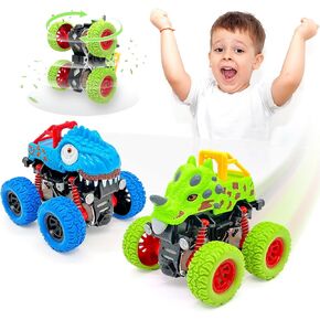 2 Year Old Boy Toys Cars, Dinosaur Toys Monster Trucks for Kids Toddler Boys Age 2-4-6, Dino Car Toys for 2 3 4 5 Year Old Boys Christmas Birthday Gift