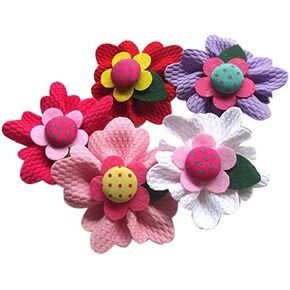 Chenkou Craft Large 6CM Padded Felt Ribbon Flowers Bow Appliques Decoration 15pcs