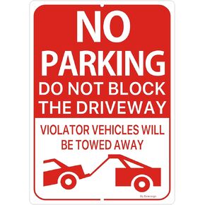 No Parking Sign, The Violator's War Will Be Towed Away Sign, 10 x14 x 0.04 Inch Metal Sign， Climate Resistant, Fading Resistant, and Bending Resistant.