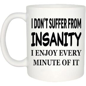 Rogue River Tactical Funny Sarcastic Coffee Mug Insanity Novelty Cup Gag Gift Idea For Employee Boss Coworker