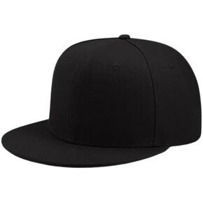 Boolavard Classic Snapback Hat Cap Hip Hop Style Flat Bill Blank Solid Color Adjustable Size