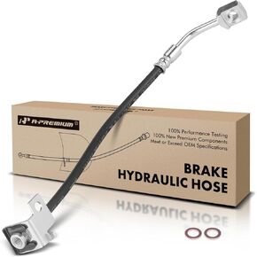A-Premium Front Driver or Passenger Brake Hydraulic Hose Compatible with Select Chevy Models - Corvette 1997 1998 1999 2000 2001 2002 2003 2004 V8 5.7L - Replace# 10333772