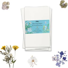 24 Sheets A4 Reusable Blotting Paper for Flower Press, Highly Absorbent Blotter Paper for Flower Pressing Kit(11.8x8.27 inch)