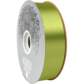 McGinley Mills 1.3" W Acetate Satin Ribbon, Moss Green, 100 Yard Spool