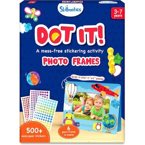 Skillmatics Art Activity - Dot It Photo Frames, Mess-Free Sticker Art for Kids, Craft Kits, DIY Activity, Gifts for Boys & Girls Ages 3, 4, 5, 6, 7, Travel Toys for Toddlers