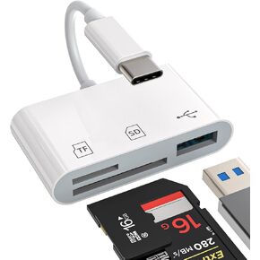 USB C Hub TF Micro SD Card Reader USB 3.0 Port Docking Station Multiport Adapter Type C Thunderbolt Flash Drive Memory Dongle Cable for MacBook Pro Compatible for Samsung for IPhone15 Pro Max Ipad