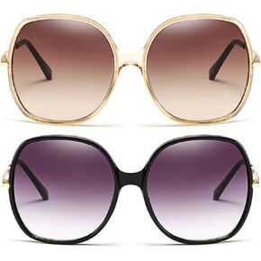 Freckles Mark 70s Super Oversize Square Sunglasses for Women Vintage Rectangular Plastic Frame in Kuwait