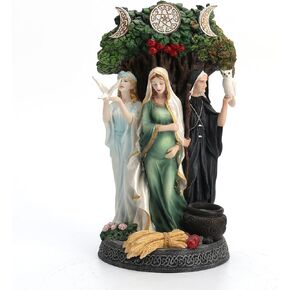Veronese Design Polyresin Triple Goddess Maiden Mother and Crone Tree Statue