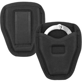 Handcuff Case, Open Top Handcuff Holder Holster for Duty Belt Police Law Enforcement, Durable Wear-Resistant Nylon Cuff Pouch for Police Security Accessories, for Standard Chain or Hinge Handcuffs
