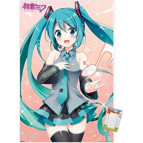 Trends International Hatsune Miku - Music Note Wall Poster, 22.37" x 34.00", Unframed Version