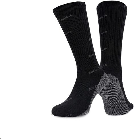 10 Pairs Black Men Socks Reinforced Heavy Duty Work Socks Crew Cushioned Winter Warm 7-12 in Saudi Arabia