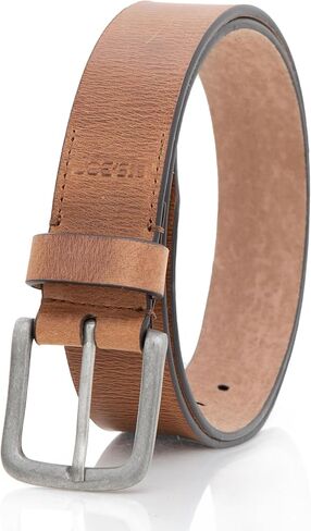 Joe's Jean Mens 38mm Full Grain Genuine Leather Belt, Vintage Style Antique Silver Buckle in Saudi Arabia