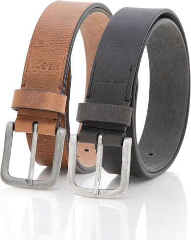 Joe's Jean Mens 38mm Full Grain Genuine Leather Belt, Vintage Style Antique Silver Buckle in Saudi Arabia