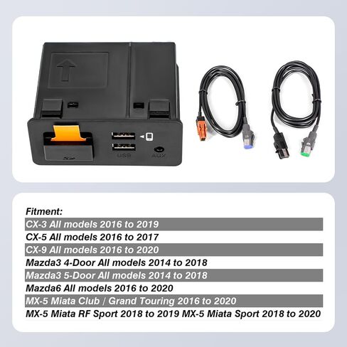CarPlay Android Auto Retrofit Kit Fits for Mazda 3 6 CX-5 CX-3 MX-5 Miata Interface Port Aux Console Replaces TK78-66-9U0C K1414 00008FZ34 in Saudi Arabia