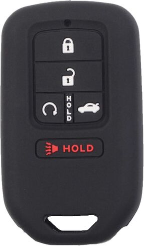 2 قطعة 5 أزرار مطاطية ذكية لمفتاح فوب غطاء حماية دخول بدون مفتاح متوافق مع Honda 2016 2017 2018 2019 2020 2021 Accord Civic CR-V CRV Pilot أسود وردي in Kuwait