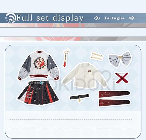 KIRA KIRA Genshin Tartaglia Cosplay Full set Genshin Impact Cosplay Costume Doki-SR Tartaglia Casual Wear Halloween Outfits in Saudi Arabia