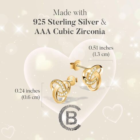Chic Bijoux Knot Earrings for Women – With Round Cubic Zirconia stones and 925 Sterling Silver – Gift for Her Birthday, Rose Gold Jewelry in Saudi Arabia
