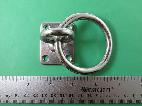 US Stainless Stainless Steel 316 Square Pad Swivel Eye with Ring 5/16" 8mm Marine Grade in Saudi Arabia